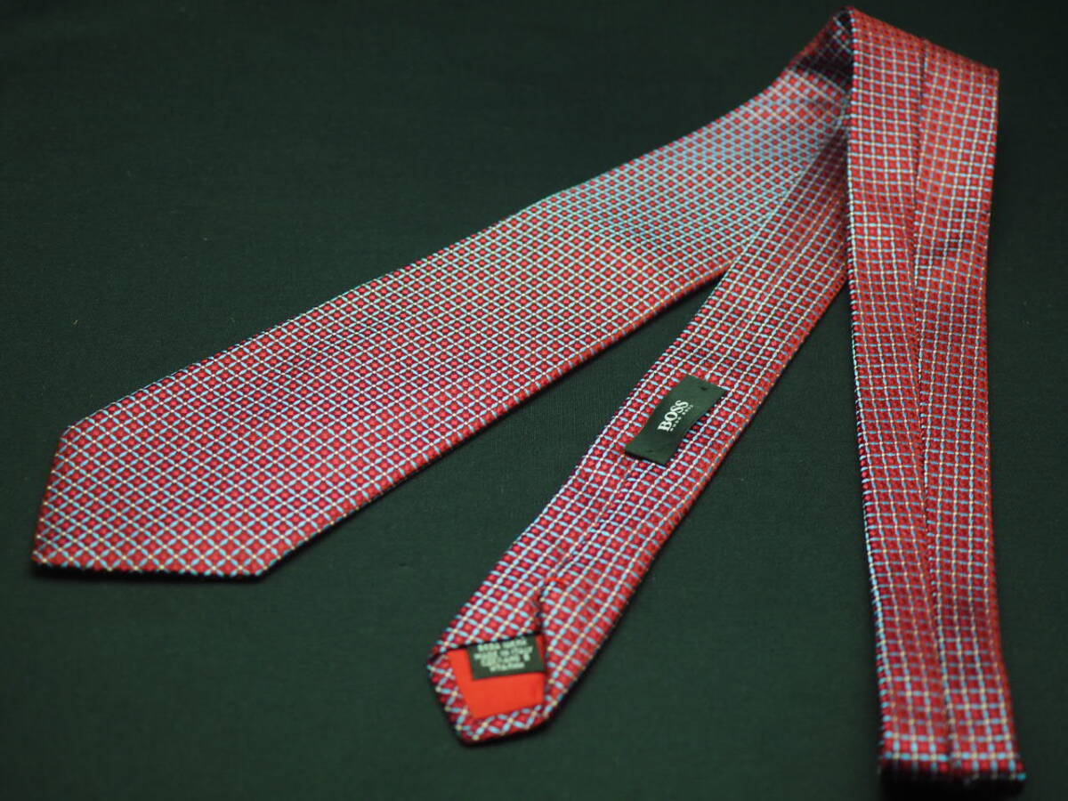 美品【HUGO BOSS ヒューゴ ボス】 F2669 赤ワイン系 SILK ブランド ネクタイ 古着 良品 転売 仕入_画像6