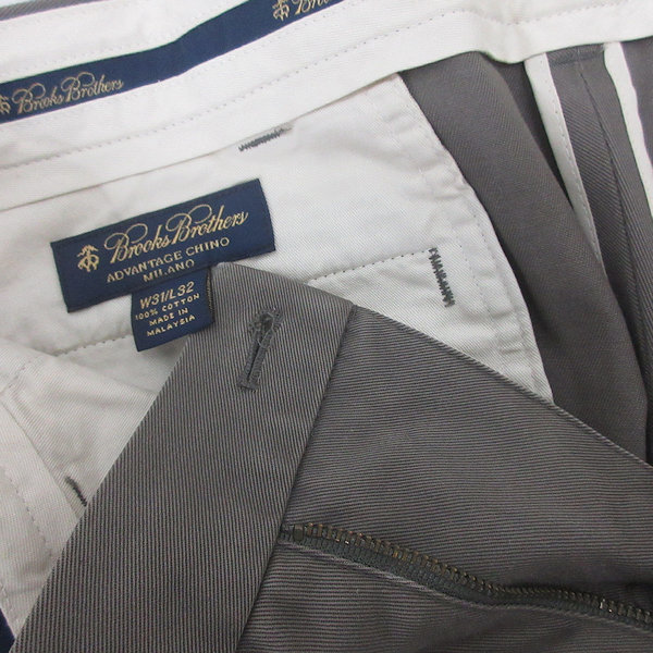 H# Brooks Brothers /BROOKS BROTHERS хлопок брюки брюки из твила [W31 L32] незначительный светло-коричневый тон /MENS#21[ б/у ]