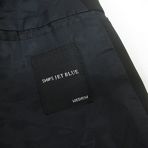 H■シップス/SHIPS JET BLUE 1Bテーラードジャケット ショート丈【M】黒/MENS■33【中古】_画像2