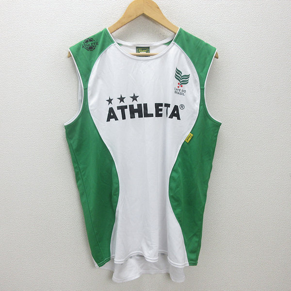 G#a потертость ta/ATHLETA безрукавка / футзал тренировка одежда [O] белый /men's/15[ б/у ]#