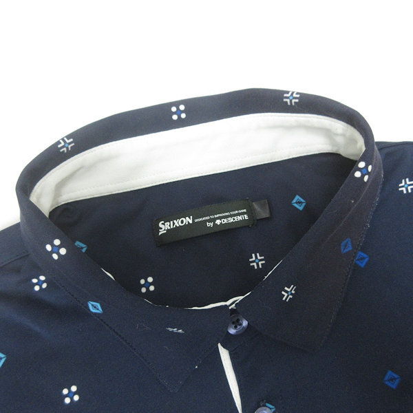 G# Srixon /SRIXON короткий рукав dry рубашка-поло / Golf одежда [LL] темно-синий /men's/59[ б/у ]#