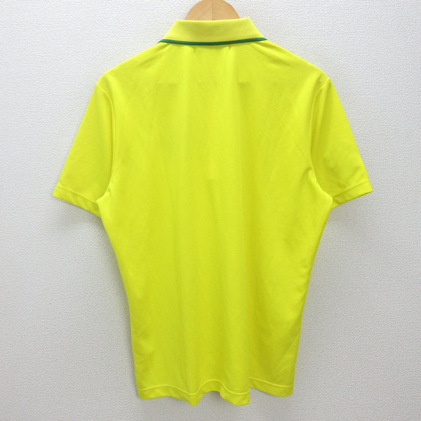 D■ビバハート/VIVA HEART 半袖ドライポロシャツ/ゴルフ【52】黄/MENS■70【中古】_画像4