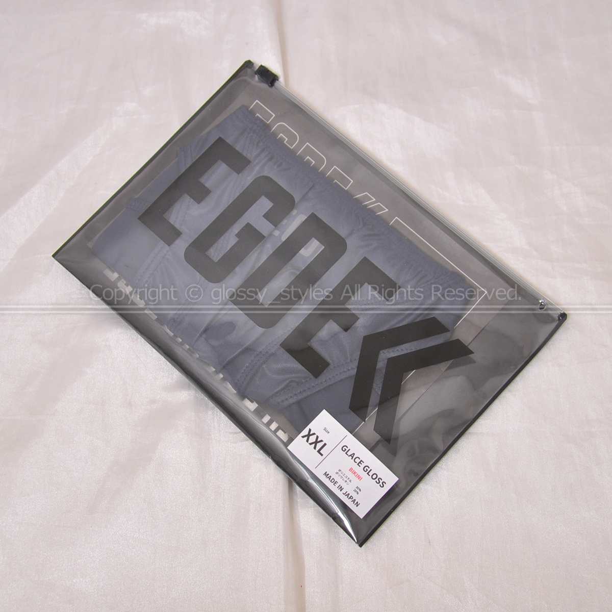 K2084-36■新品 大きめ EGDE GLACE GLOSS スーパーローライズビキニ ネイビー XXL_画像1