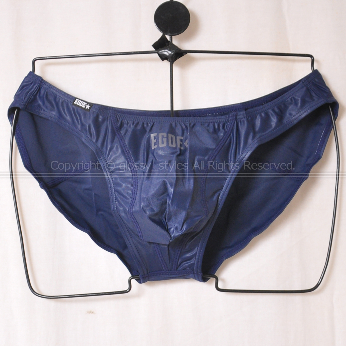 K2084-36■新品 大きめ EGDE GLACE GLOSS スーパーローライズビキニ ネイビー XXL_画像2