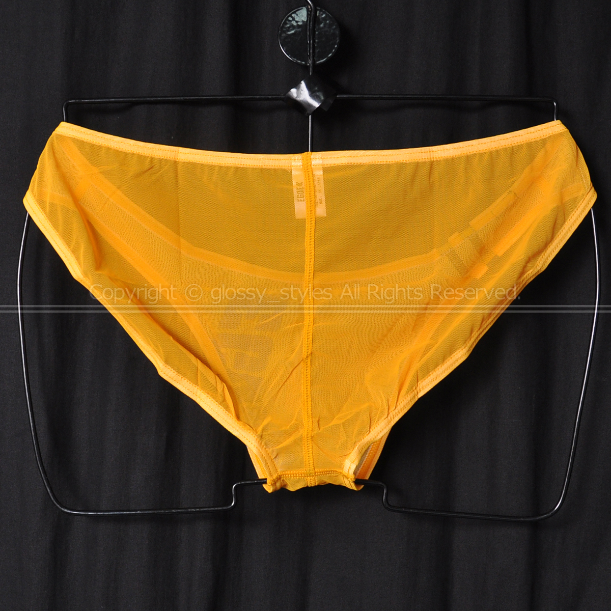 K2084-20■新品 大きめ EGDE VERTICAL-MESH 3459 スーパーローライズビキニ シースルーメッシュ イエロー XXL_画像3