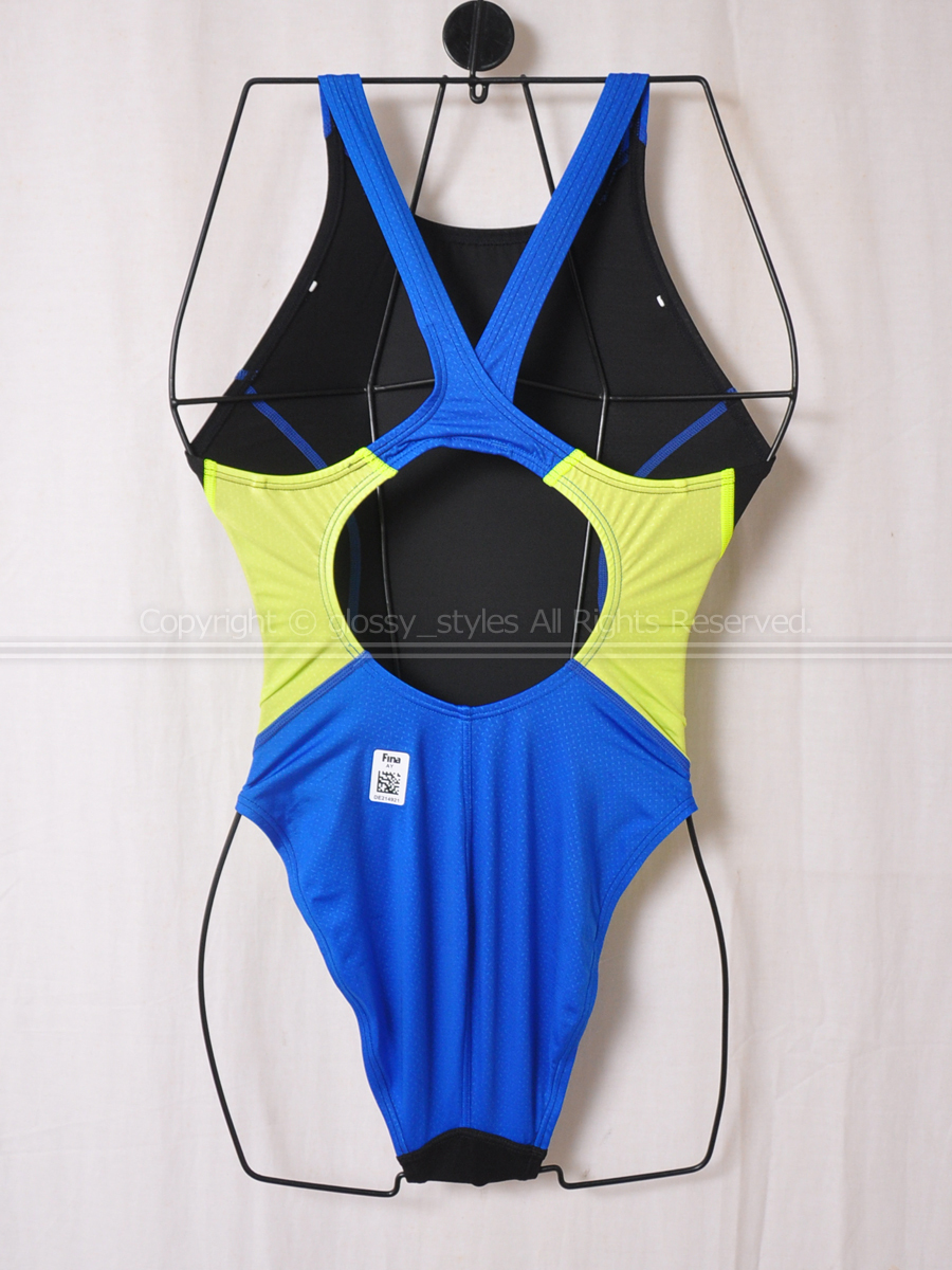 K2072-03■美品 arena アリーナ AQUA XTREME リミックタイプロウ 競泳水着 ARN-1025WL BKYL O_画像2