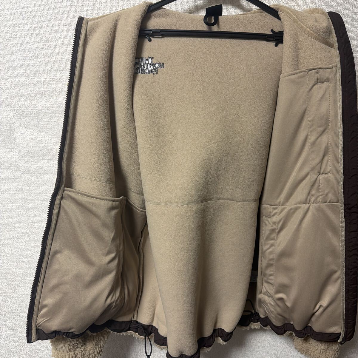 美品　ノースフェイス　エコフリースボアジャケット　ベージュ　Mサイズ_画像5