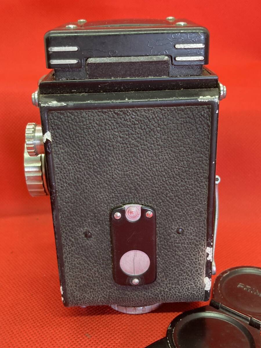 PRIMO-JR プリモ 二眼カメラ 283217 Topcor 1:2.8 f=6cm ブラウン レザー ハードケース付き 動作未確認 現状品_画像6