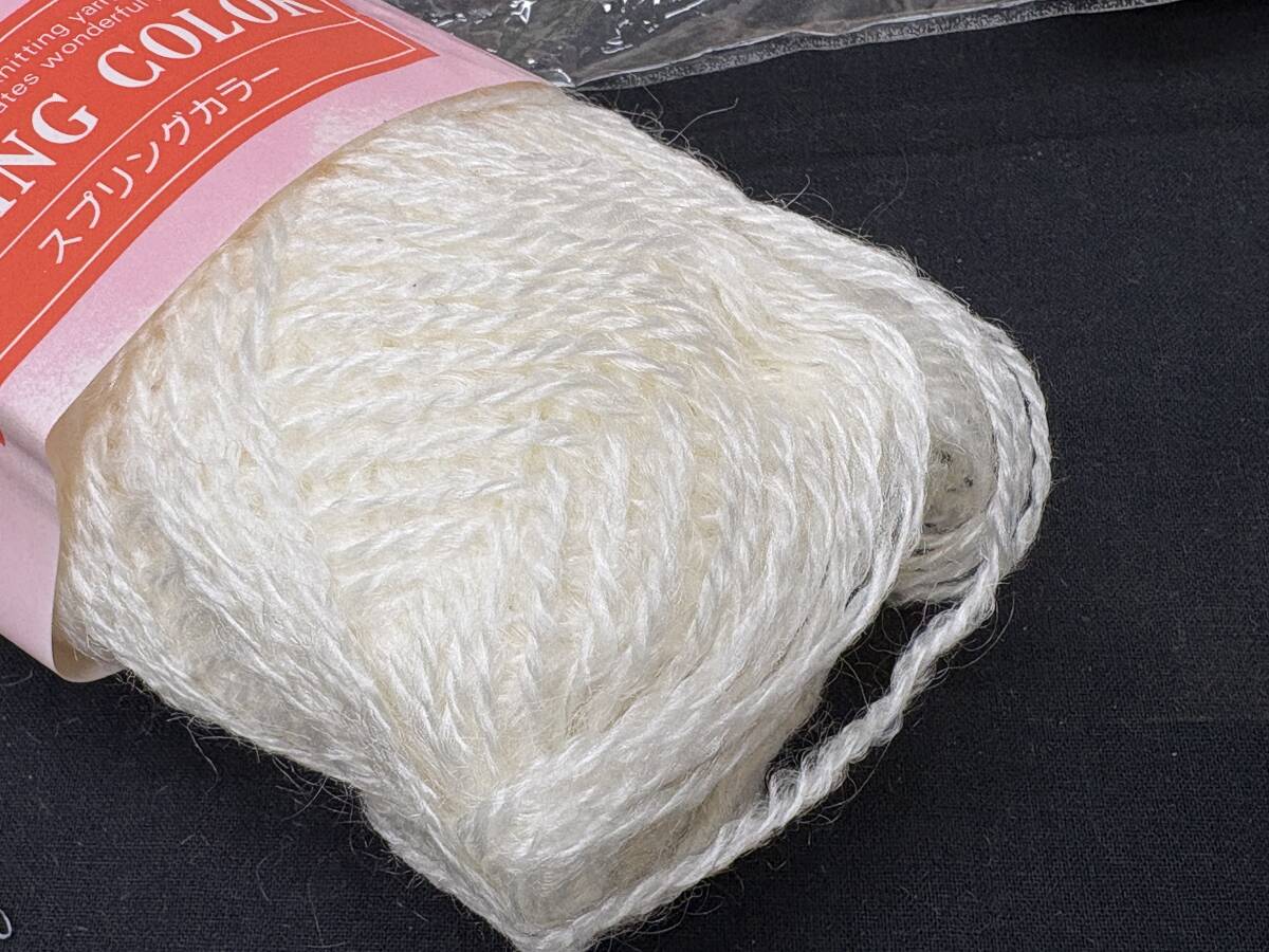 手芸用品　110　★ 毛糸 ★　スプリングカラー　モヘア毛糸　40g×10玉　ホワイト　編み物　ハンドメイド_画像2