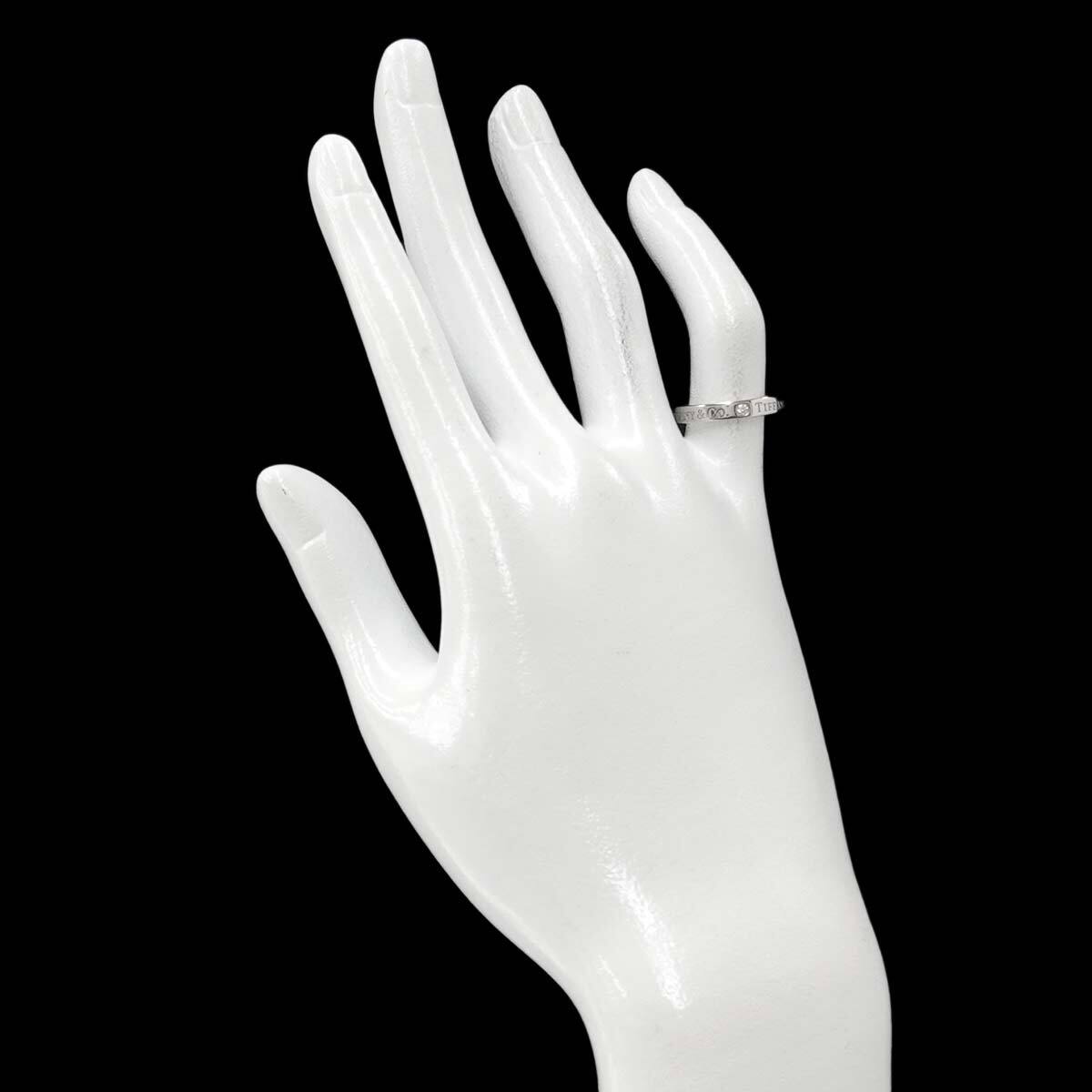 ティファニー TIFFANY&Co. フラット バンド 8号 リング ダイヤ 3P Pt プラチナ 指輪 Diamond Ring 90298357_画像6