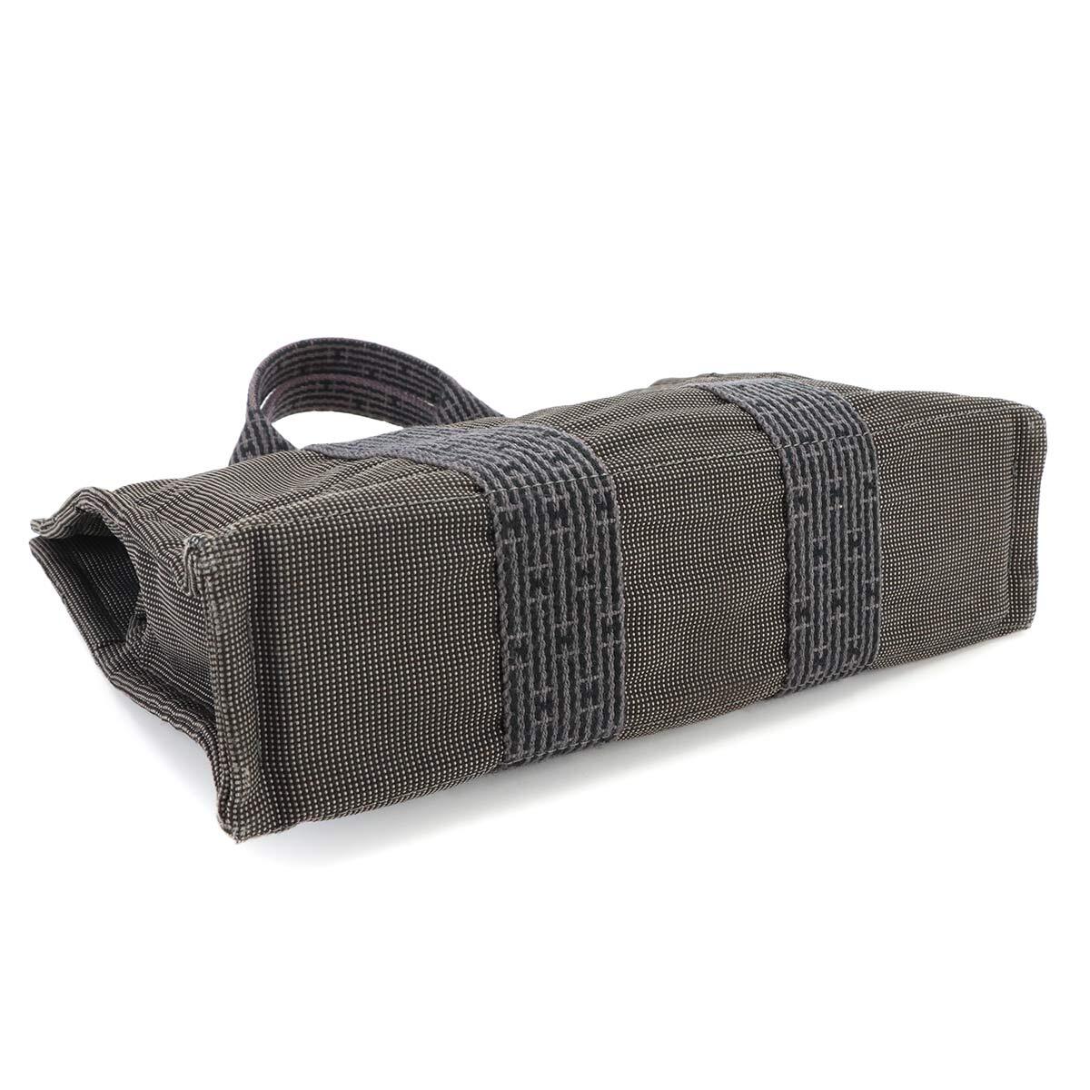 エルメス HERMES エールライン トート PM バッグ キャンバス グレー シルバー 金具 Herline tote PM 90296023_画像4