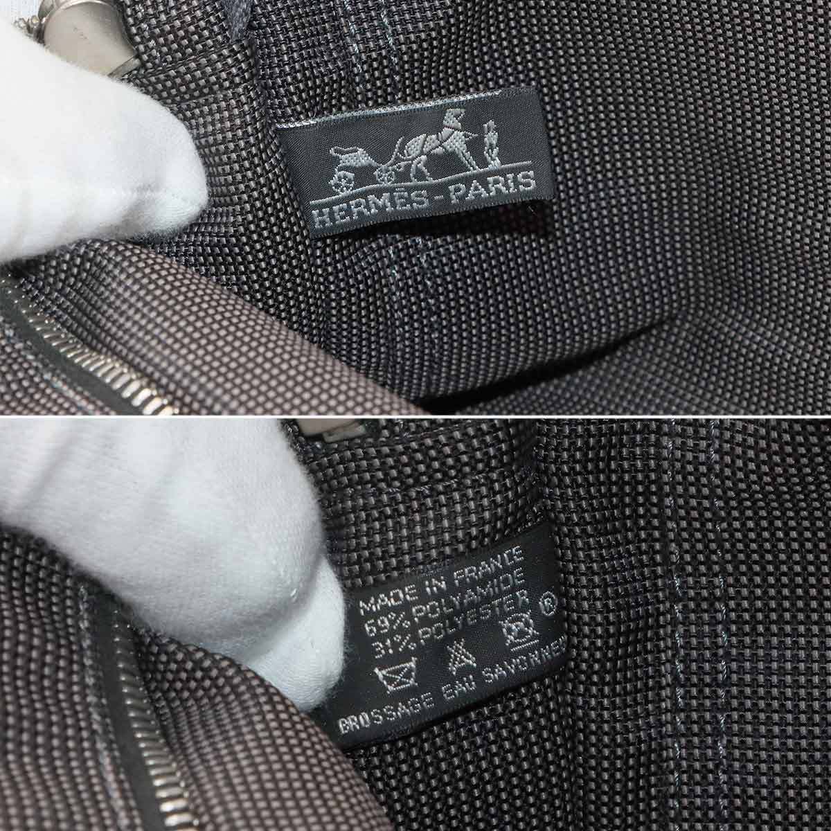 エルメス HERMES エールライン トート PM バッグ キャンバス グレー シルバー 金具 Herline tote PM 90296023_画像8