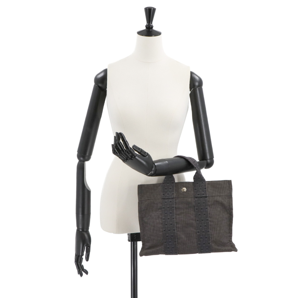 エルメス HERMES エールライン トート PM バッグ キャンバス グレー シルバー 金具 Herline tote PM 90296023_画像9