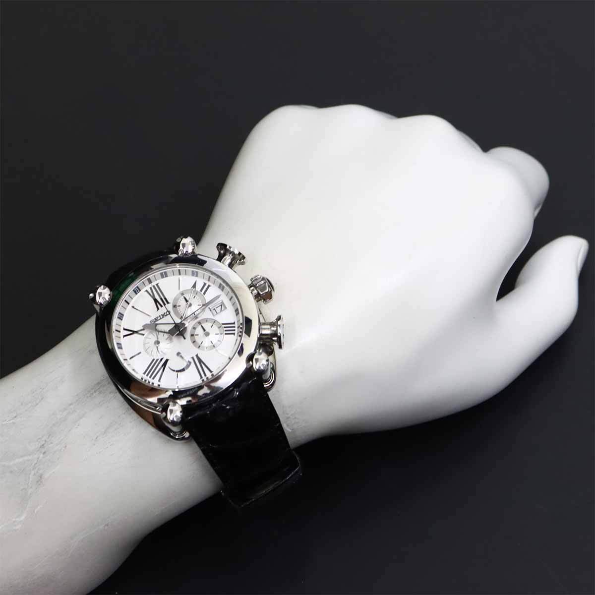 セイコー SEIKO ガランテ スプリングドライブ SBLA025 クロノグラフ メンズ 腕時計 デイト パワーリザーブ 自動巻き Galante 90296352_画像4