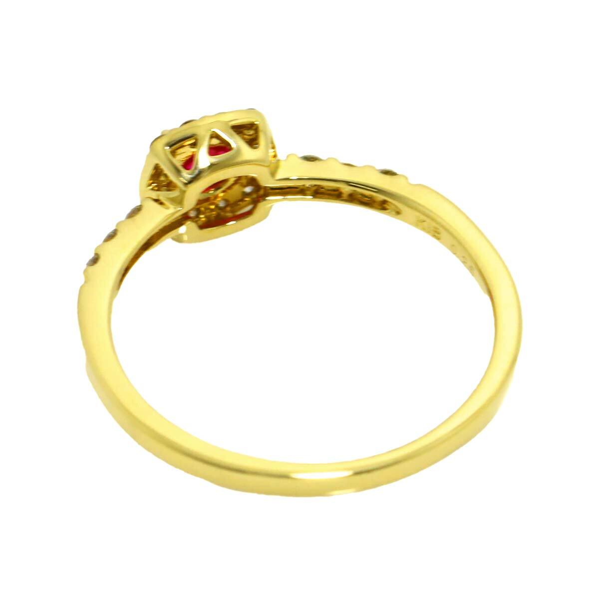 リング 12号 ルビー 0.26ct ダイヤ 0.19ct K18 YG イエローゴールド 750 指輪 Ruby Ring 90298305_画像5