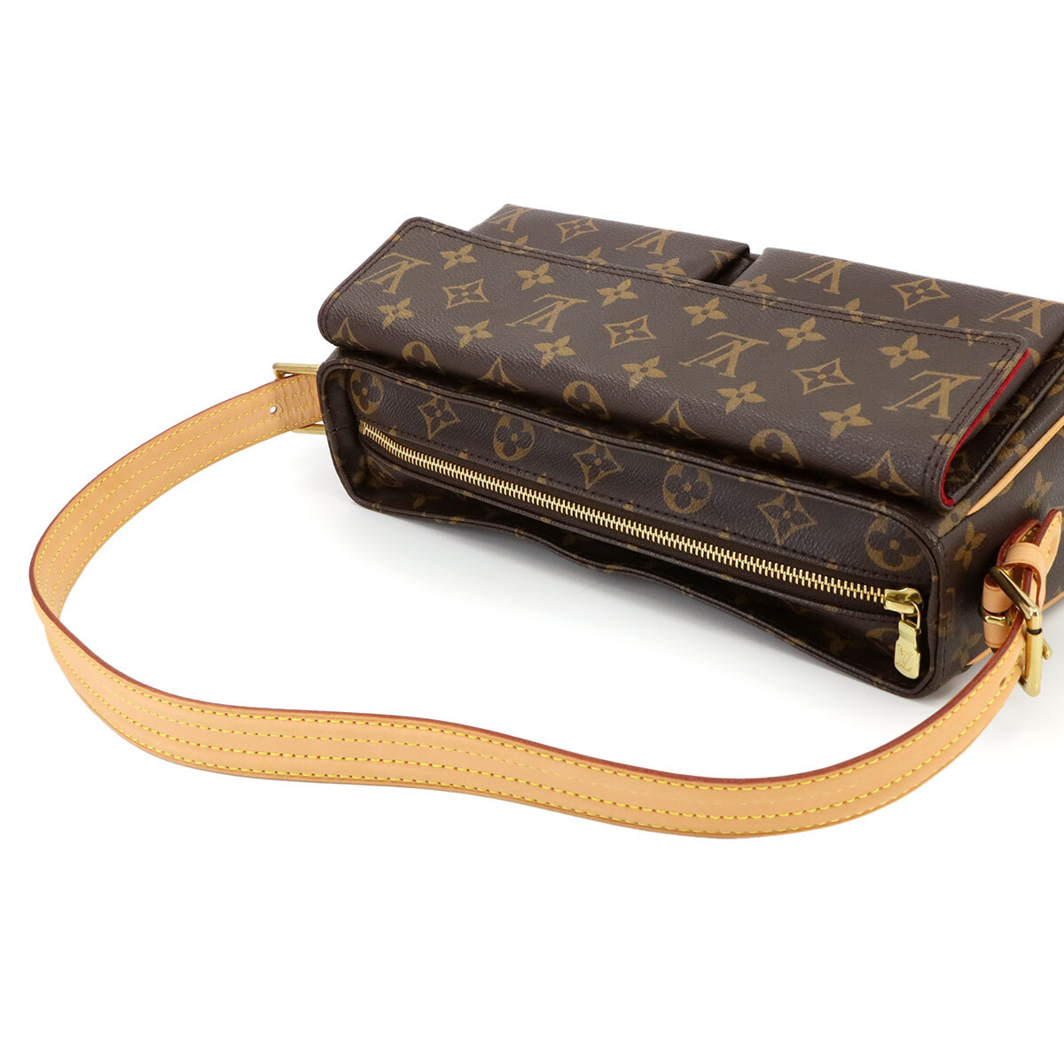 未使用 展示品 ルイ ヴィトン LOUIS VUITTON モノグラム ヴィバシテ MM ショルダー バッグ ブラウン M51164 ゴールド 金具 90297675_画像5