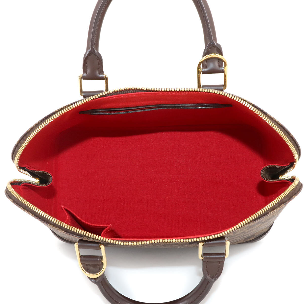 新品同様 ルイ ヴィトン LOUIS VUITTON ダミエ アルマ PM ハンド バッグ エベヌ N51131 ブラウン ゴールド 金具 Alma PM 90297077_画像6