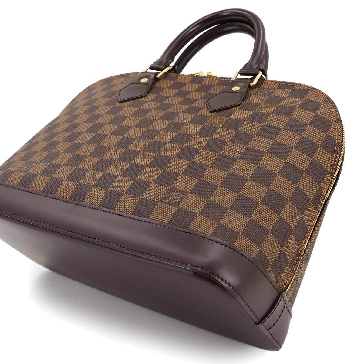新品同様 ルイ ヴィトン LOUIS VUITTON ダミエ アルマ PM ハンド バッグ エベヌ N51131 ブラウン ゴールド 金具 Alma PM 90297077_画像8