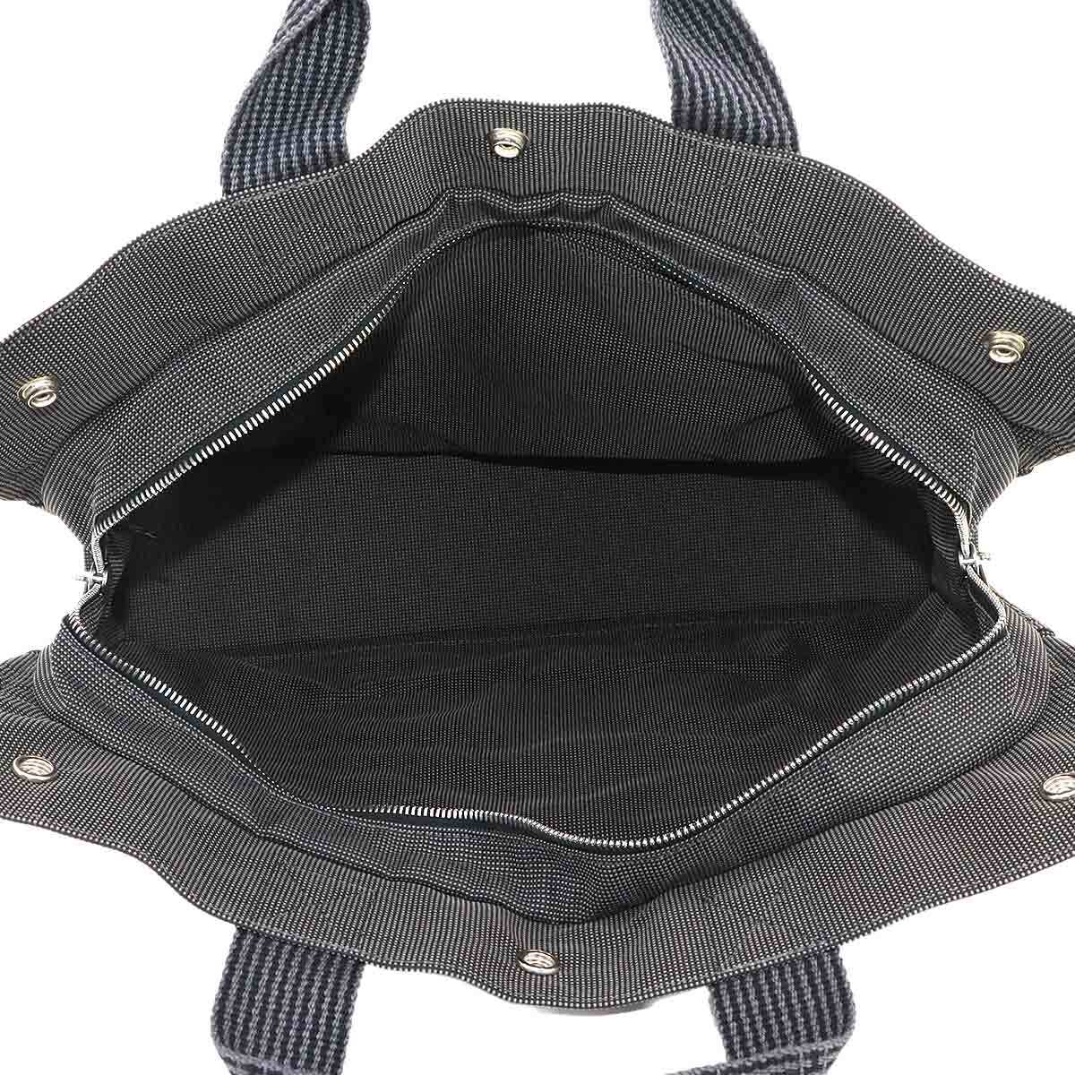 新品同様 エルメス HERMES エールライン MM トート バッグ キャンバス グレー シルバー 金具 Herline Tote MM 90297491_画像6