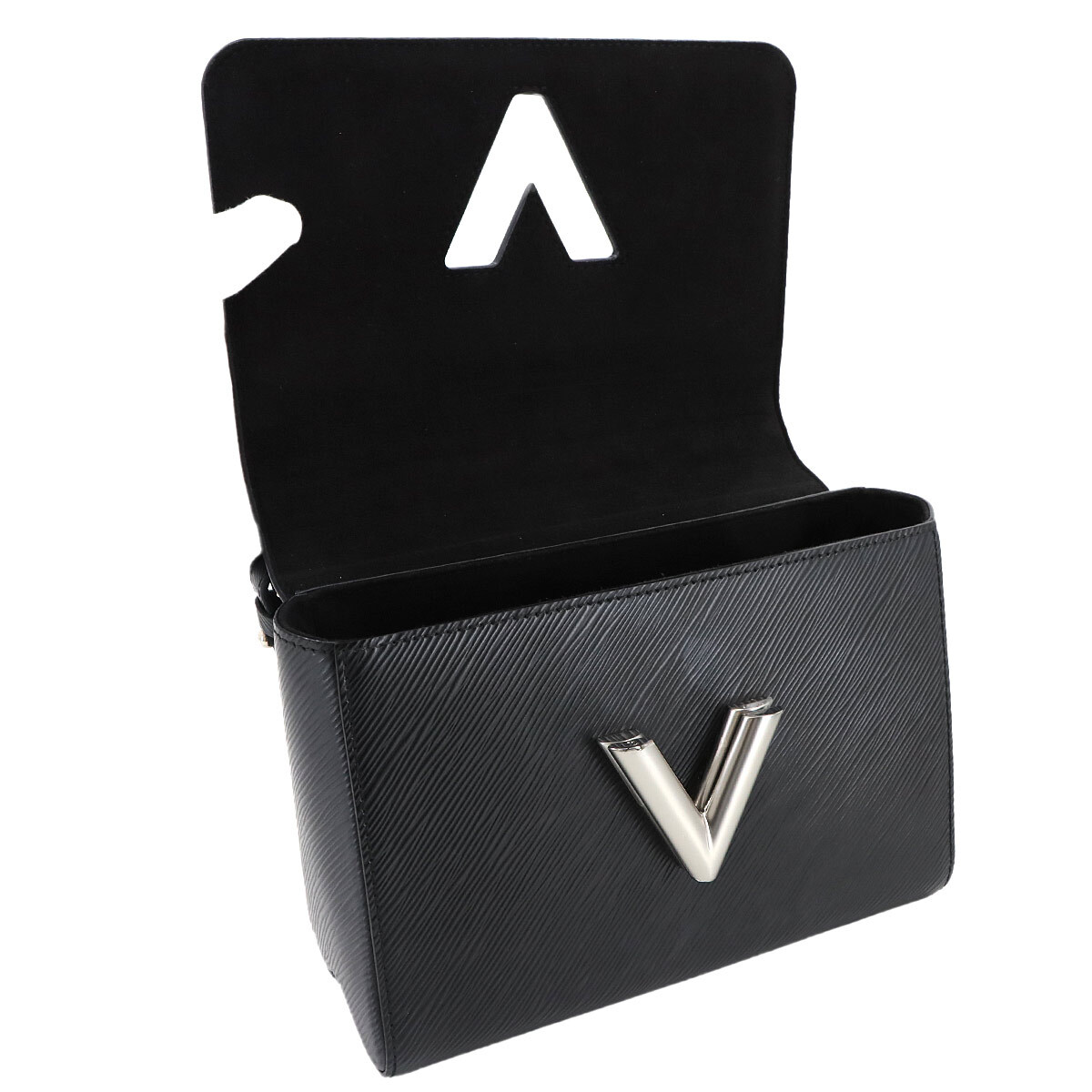 新品同様 ルイ ヴィトン LOUIS VUITTON エピ ツイスト MM チェーン ショルダー バッグ レザー ノワール M50282 Epi Twist MM 90299588_画像6