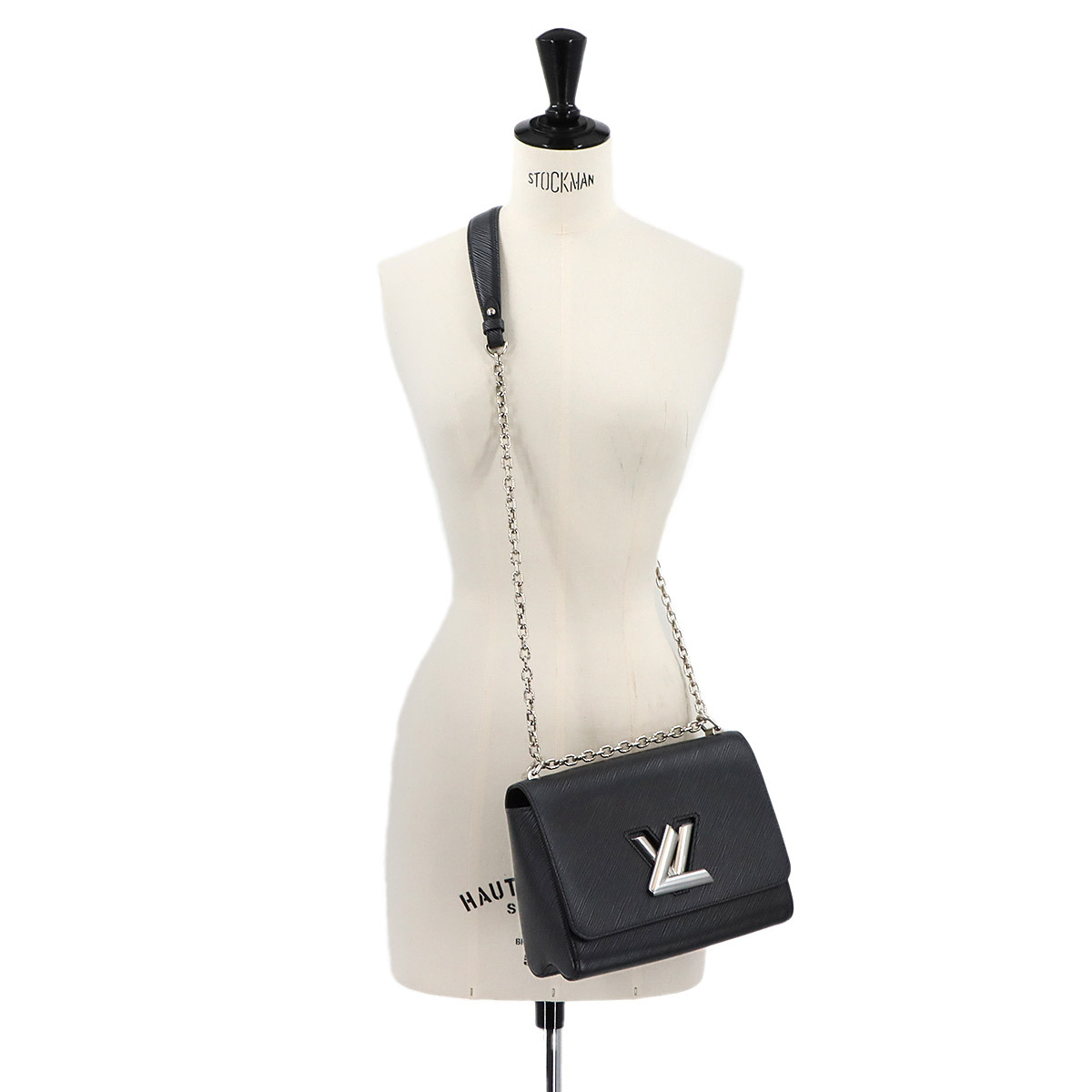 新品同様 ルイ ヴィトン LOUIS VUITTON エピ ツイスト MM チェーン ショルダー バッグ レザー ノワール M50282 Epi Twist MM 90299588_画像10