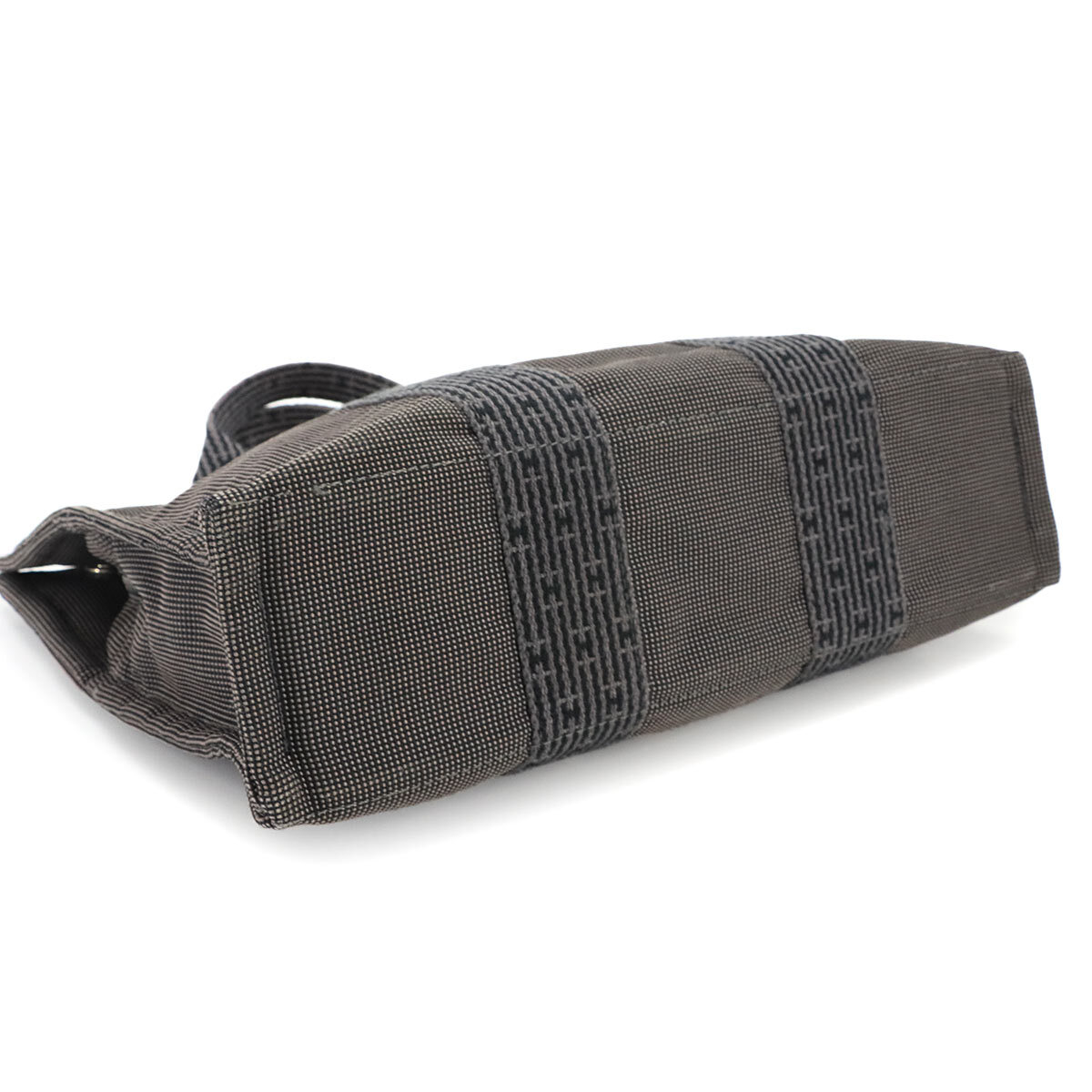 美品 エルメス HERMES エールライン トート PM バッグ キャンバス グレー シルバー 金具 Herline tote PM 90299246_画像4