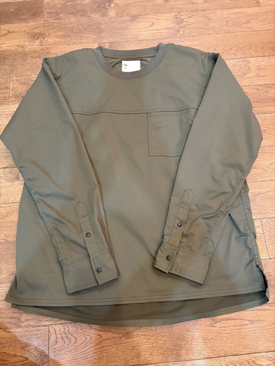 【美品】Canterbury halfTen ナイロンジャケット　サイズ1 カンタベリー ハーフテン プルオーバー 長袖シャツ　 メンズ 日本製 カーキ_画像1