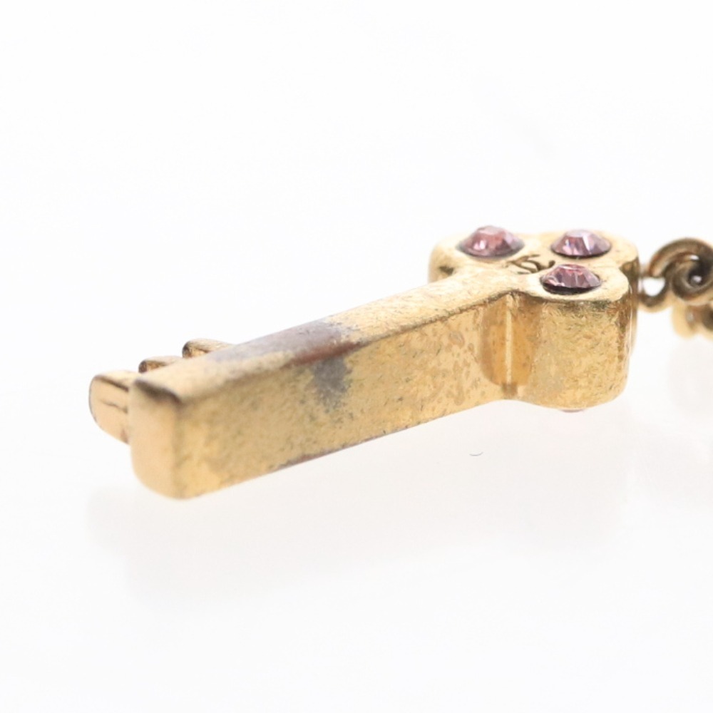 ■ シャネル ブレスレット アクセサリー 02P ココマーク ハート キー 鍵 ラインストーン イタリア製 重量7g ゴールド_画像3