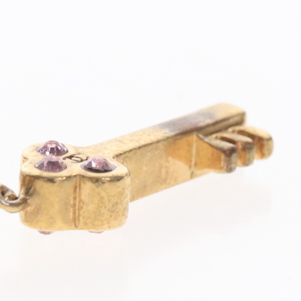 ■ シャネル ブレスレット アクセサリー 02P ココマーク ハート キー 鍵 ラインストーン イタリア製 重量7g ゴールド_画像4