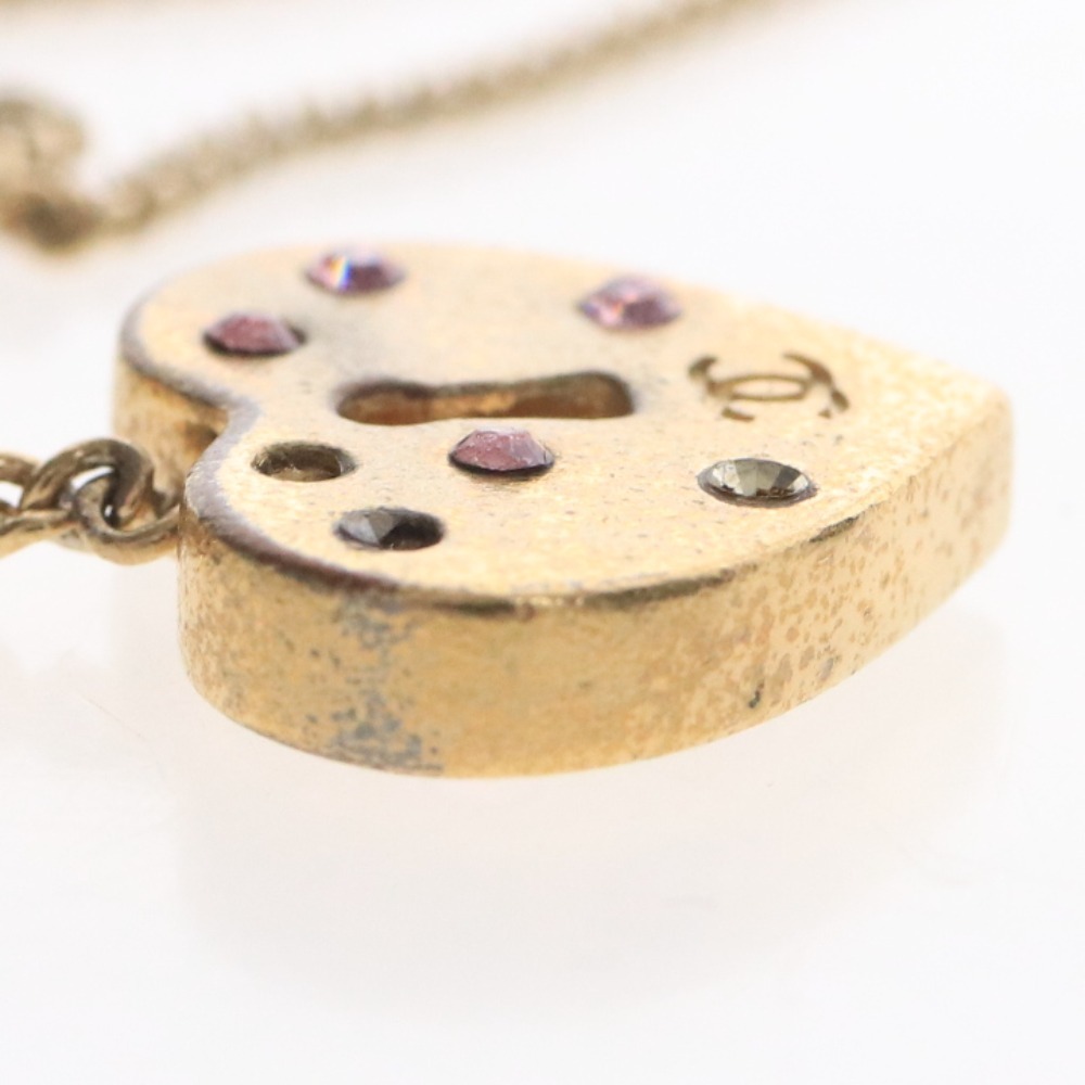 ■ シャネル ブレスレット アクセサリー 02P ココマーク ハート キー 鍵 ラインストーン イタリア製 重量7g ゴールド_画像5