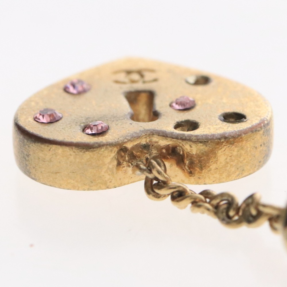 ■ シャネル ブレスレット アクセサリー 02P ココマーク ハート キー 鍵 ラインストーン イタリア製 重量7g ゴールド_画像7