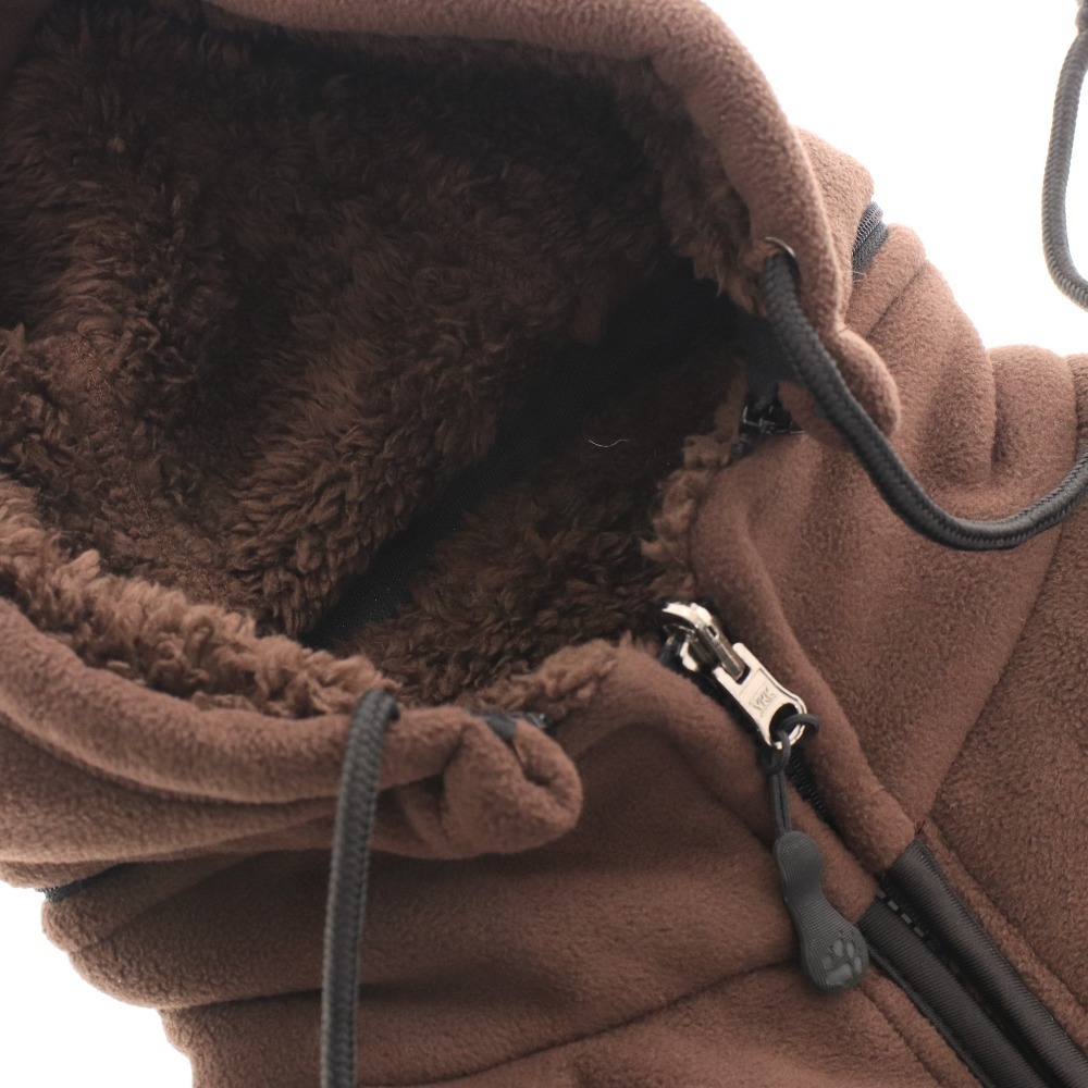 ■ ジャックウルフスキン パーカー アウター ジップアップ フリース メンズ L ブラウン_画像5