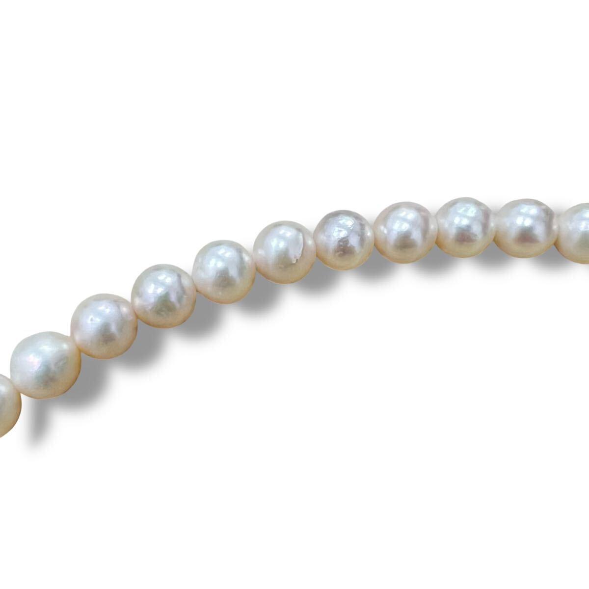 Y【ITN7TCQ8ARUO】K14YG 本真珠 パール ネックレス 8.5-9.0mm 51.9g_画像4