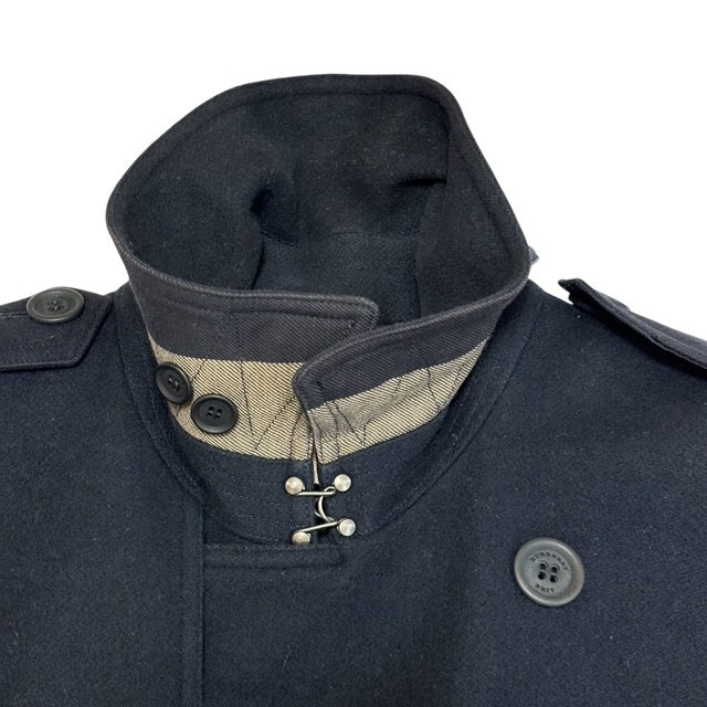 古着 バーバリー ブリット BURBERRY BRIT ピーコート クリーニング済み ウール 濃紺 メンズ Sサイズ_画像5