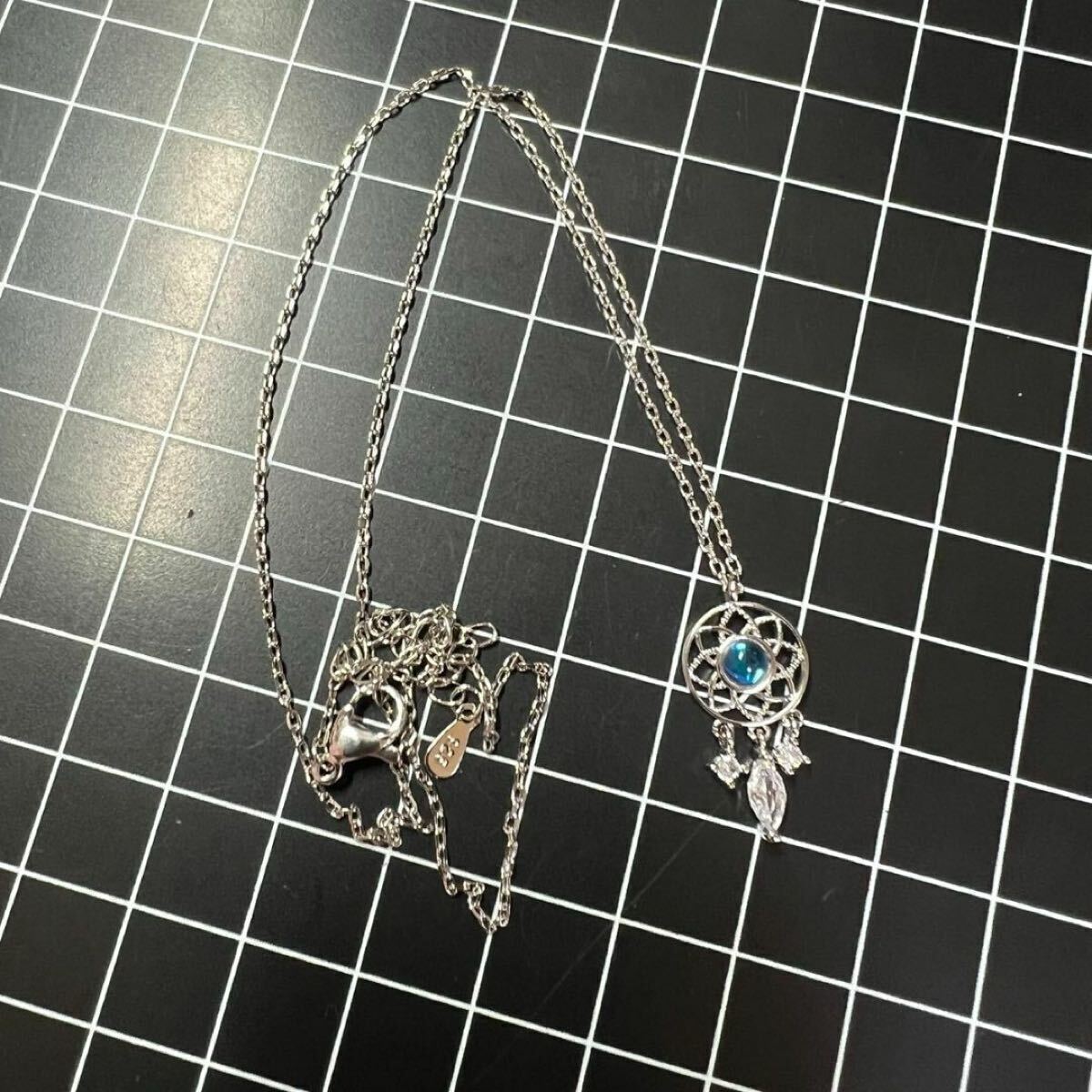 C228 匿名配送 ネックレス レディース ドリームキャッチャー ムーンストーン シルバー s925 アジャスター有り 綺麗　可愛い_画像6