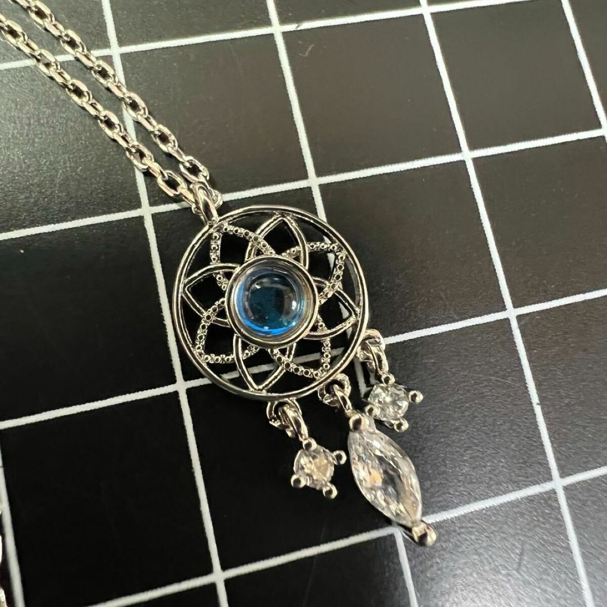 C228 匿名配送 ネックレス レディース ドリームキャッチャー ムーンストーン シルバー s925 アジャスター有り 綺麗　可愛い_画像7