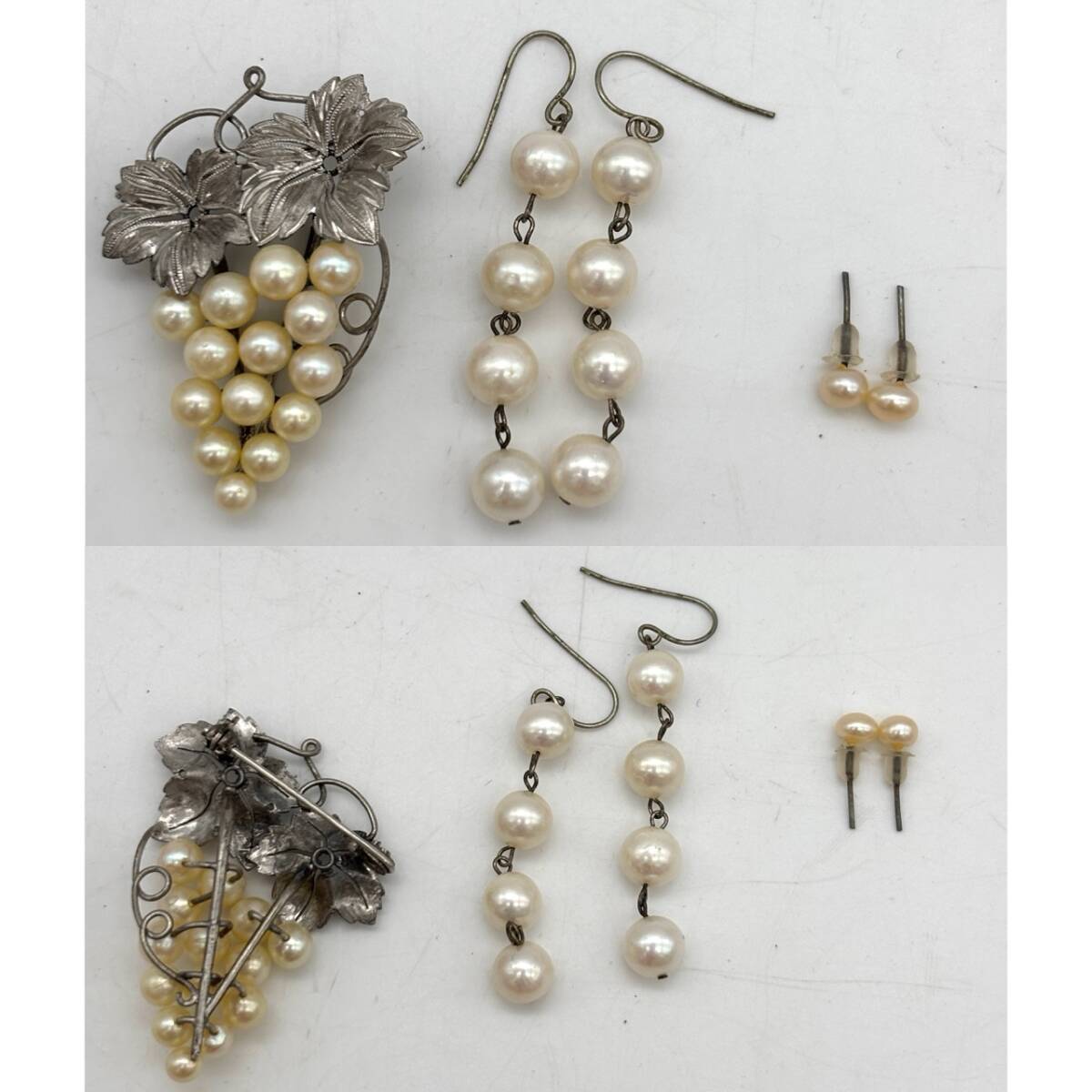 AY2765■【総重量 約255g】アクセサリー まとめ パール 真珠 珊瑚 サンゴ シルバー silver SV GSILVER ブラックパール 1円スタート_画像5