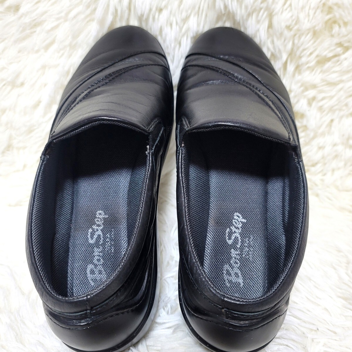 【美品】ボンステップ レザー スリッポン コンフォートシューズ 4E 24cm_画像6