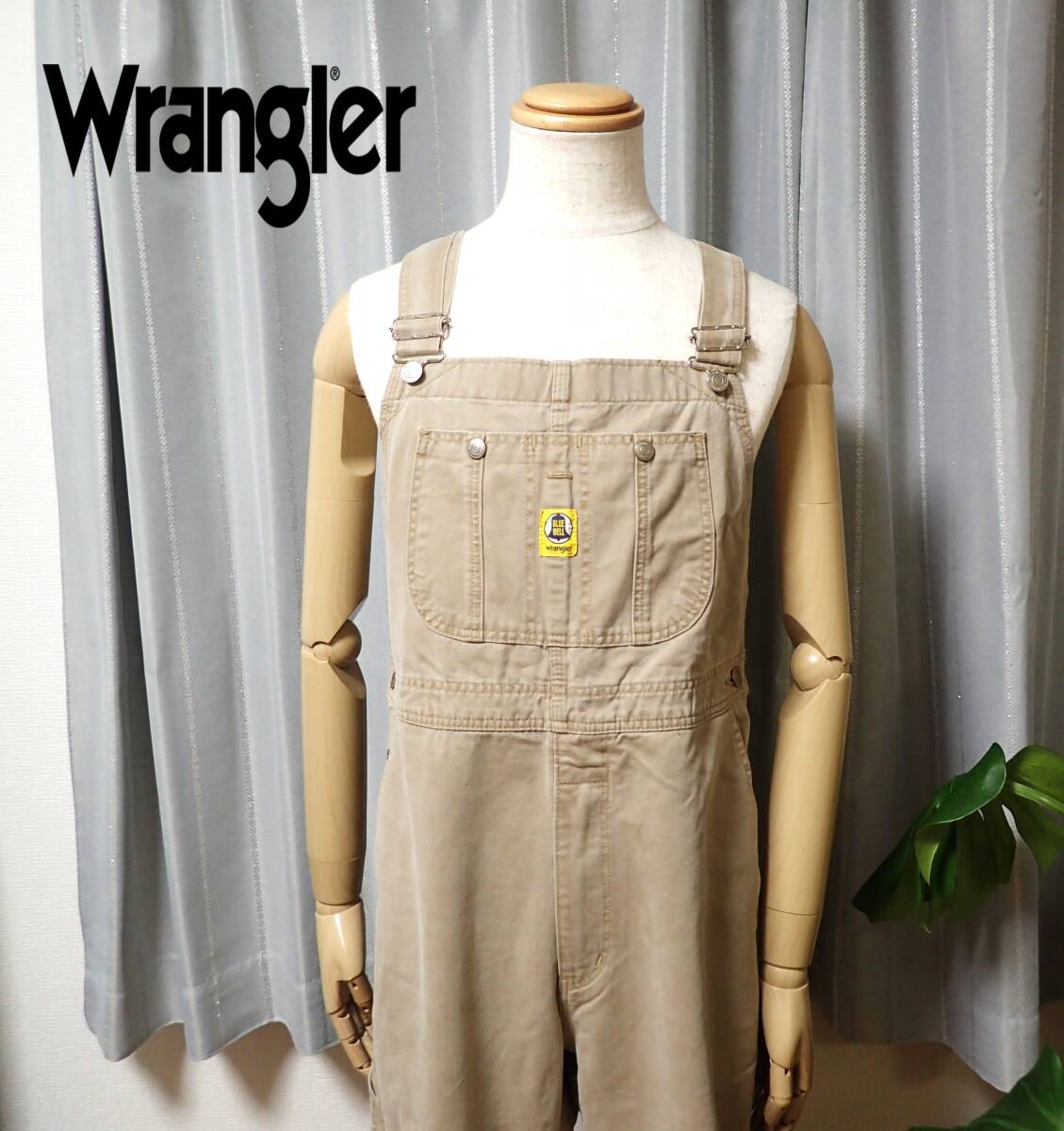 ☆Wrangler ☆ラングラー ☆BLUE BELL ☆日本製 ☆オールインワン ☆オーバーオール ☆ベージュ系 ☆ユニセックス ☆フリーサイズ_画像1