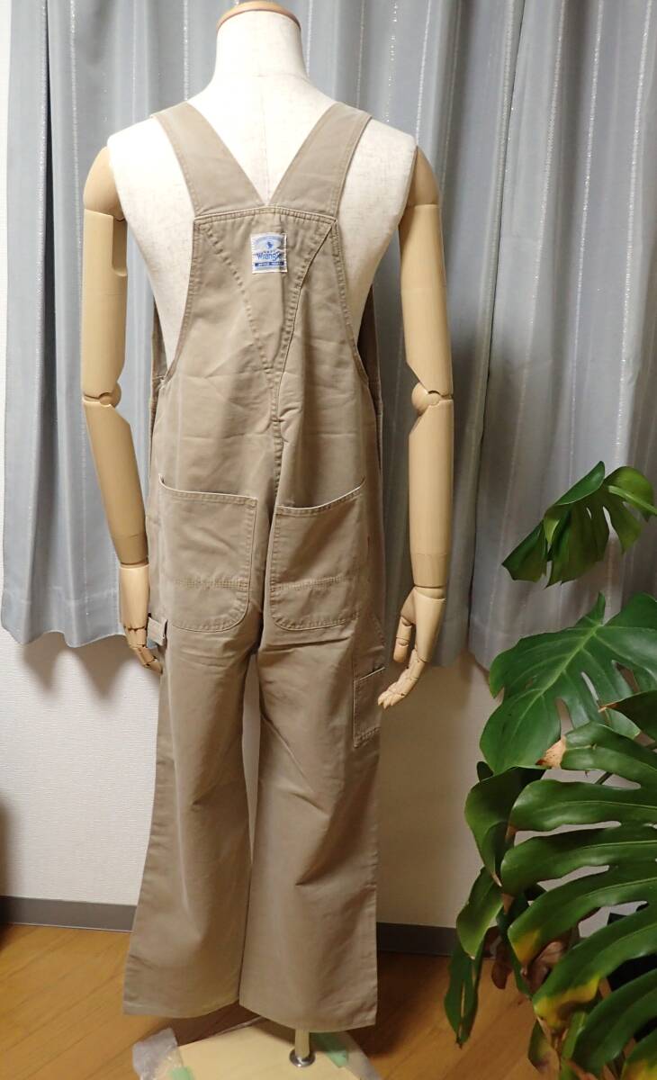 ☆Wrangler ☆ラングラー ☆BLUE BELL ☆日本製 ☆オールインワン ☆オーバーオール ☆ベージュ系 ☆ユニセックス ☆フリーサイズ_画像3