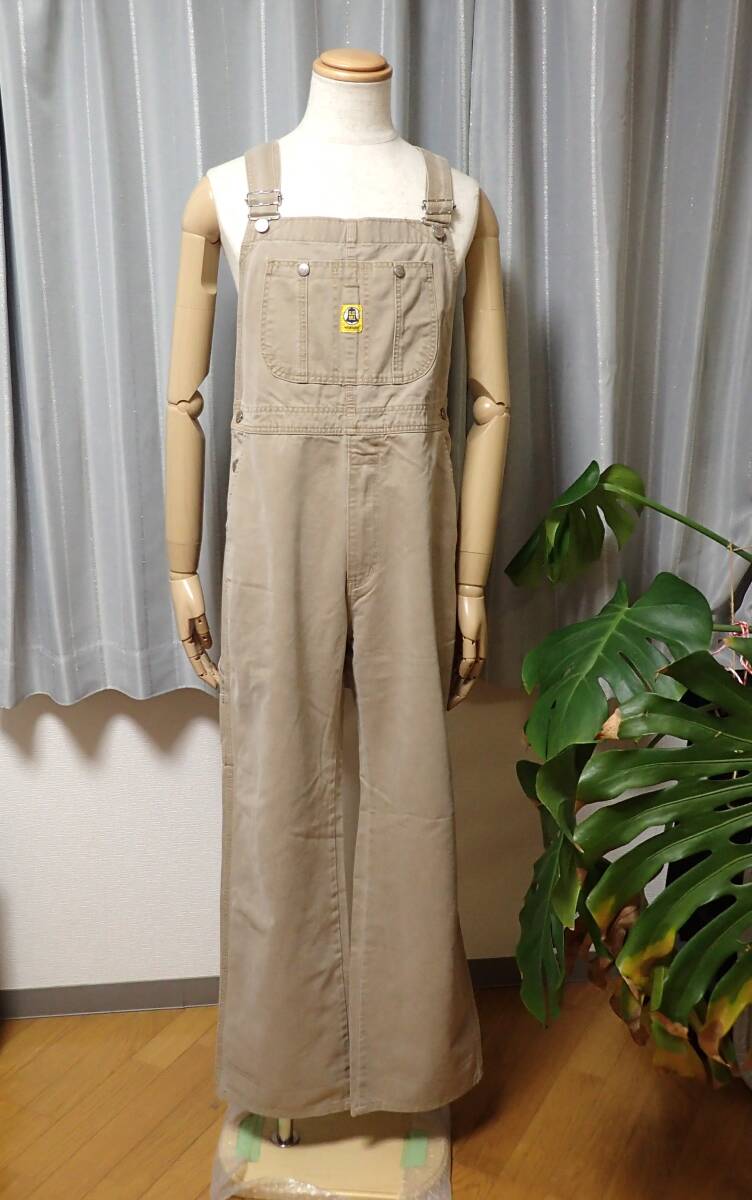 ☆Wrangler ☆ラングラー ☆BLUE BELL ☆日本製 ☆オールインワン ☆オーバーオール ☆ベージュ系 ☆ユニセックス ☆フリーサイズ_画像2