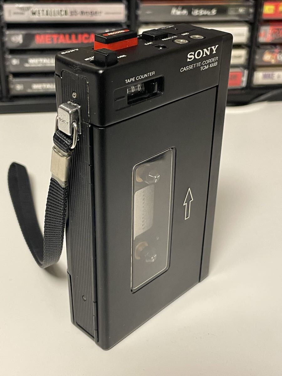 整備品 完動品 SONY TCM-100B ソニー ポータブルカセットプレーヤー Refurbished portable cassette player. first Walkman前身モデル