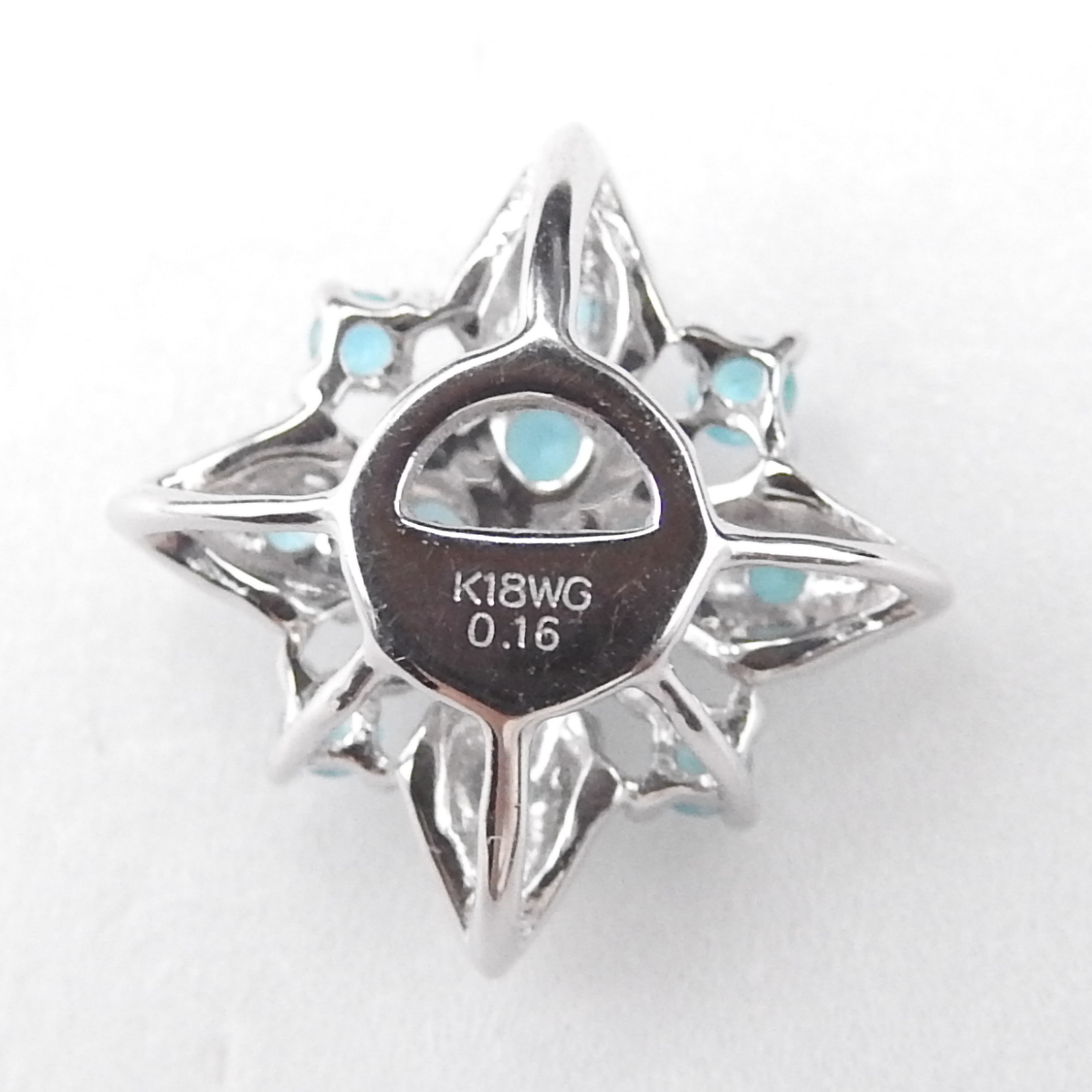 K18WG ホワイトゴールド パライバトルマリン0.16ct ペンダントトップ レディース　メンズ　ペンダントヘッド_画像4