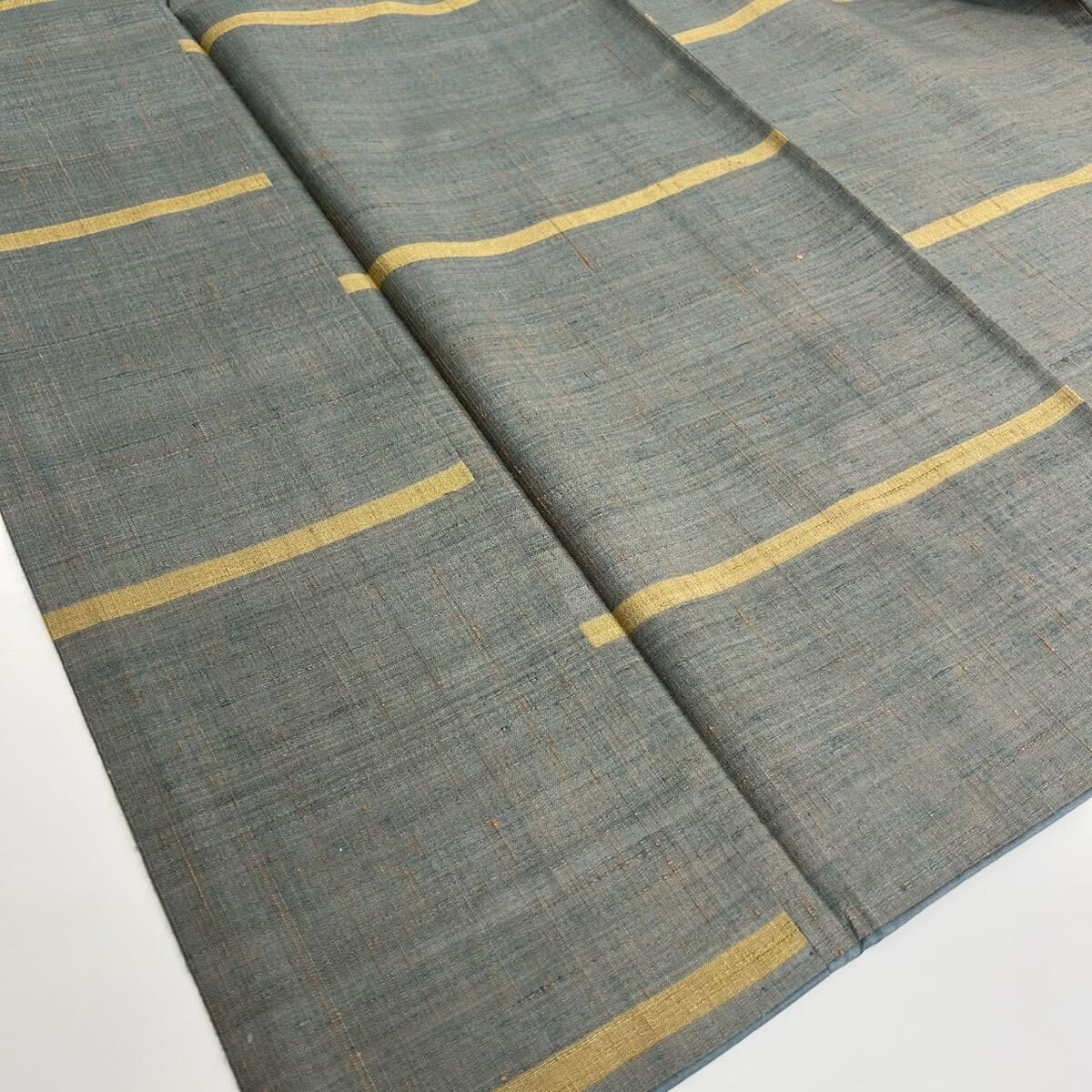 紬着物 正絹 横縞の絣柄 風合い良い節 真綿紬 F-251_画像7