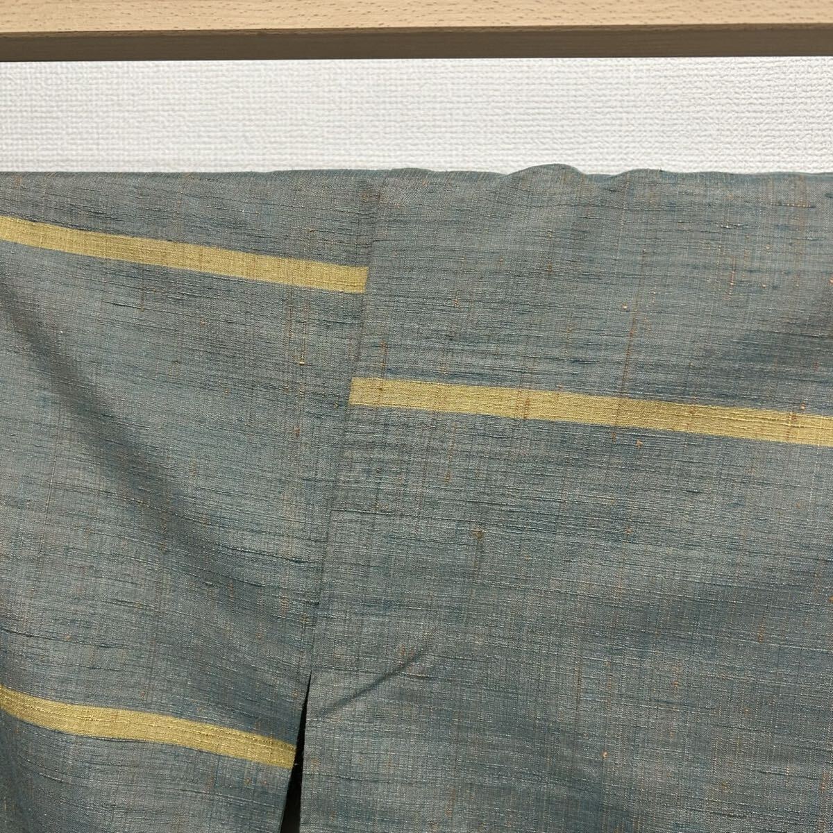 紬着物 正絹 横縞の絣柄 風合い良い節 真綿紬 F-251_画像9