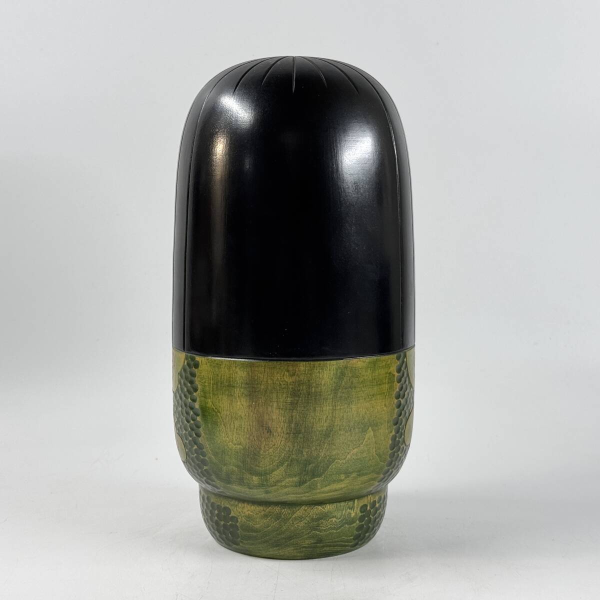 【20162Q】創作こけし 吉田多加志作 伊勢 伝統工芸品 内閣総理大臣賞受賞作家作品 敷台 立札 直径13.8㎝×高さ27㎝ 経年保管品 現状品_画像4