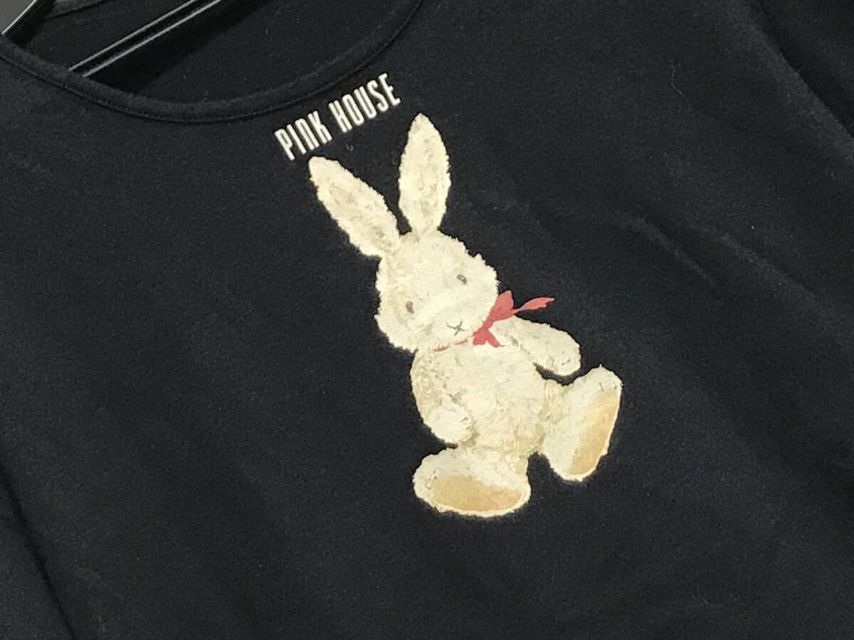 ★未使用に近い　ピンクハウス うさぎ　カットソー　Tシャツ　黒_画像3