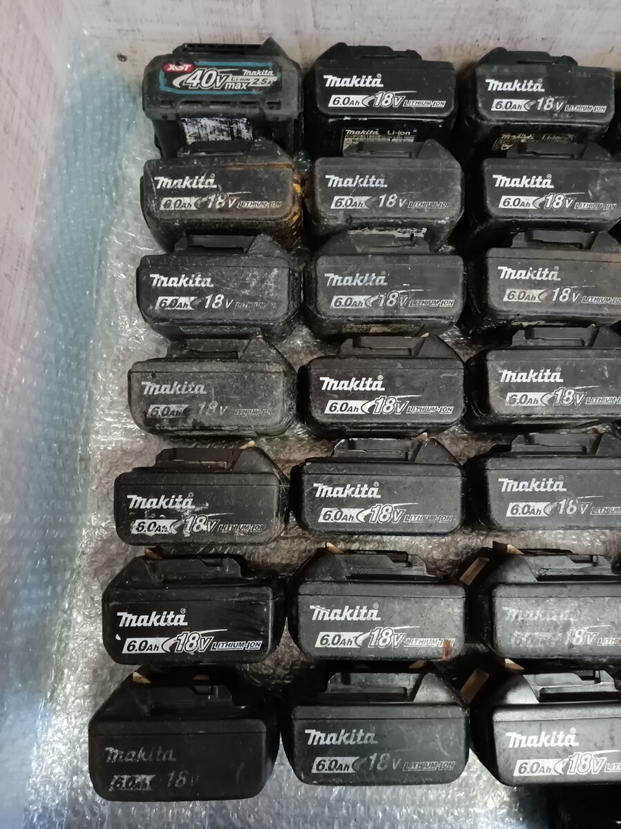 必見!!　 makita マキタ 電動工具　バッテリー　まとめ　43點(diǎn)　BL1860B 18V 6.0Ah 42點(diǎn)　40V 1點(diǎn)　リチウムイオン　ジャンク