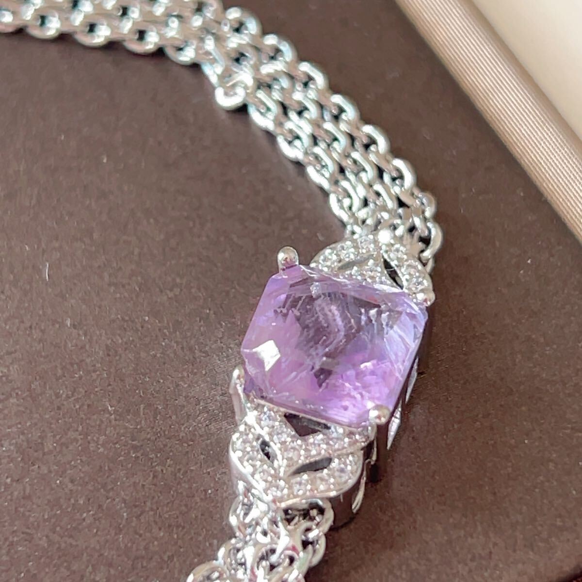 訳あり◇紫水晶◇アメジスト◇ブレスレット◇天然石◇パワーストーン◇巾着袋付き◇プレゼントにも041B102004_画像2