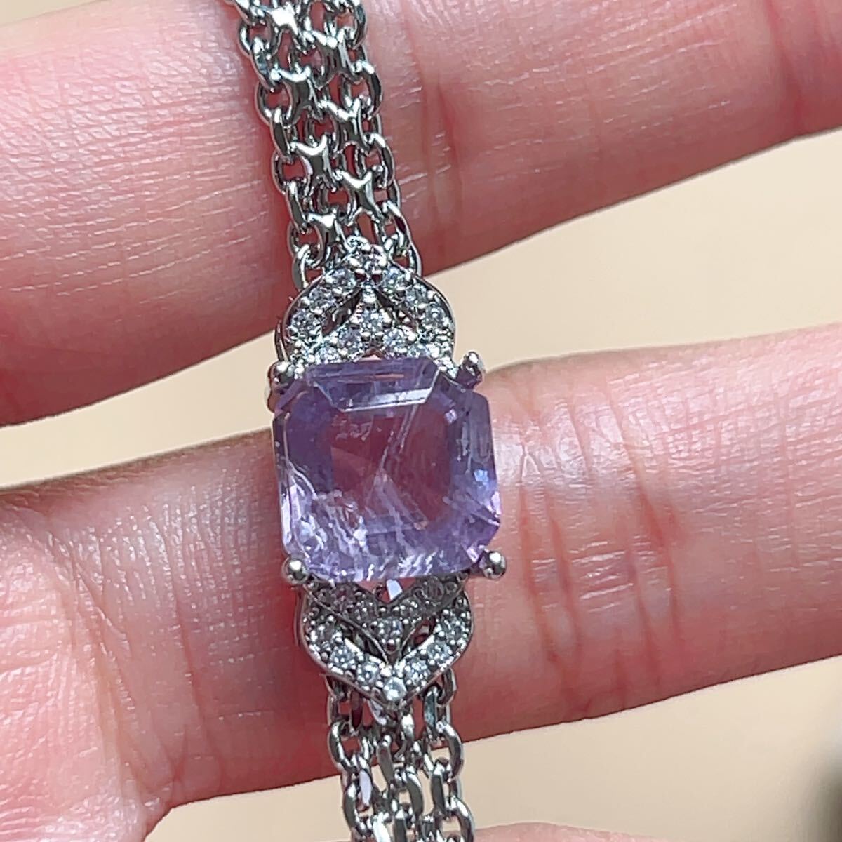 訳あり◇紫水晶◇アメジスト◇ブレスレット◇天然石◇パワーストーン◇巾着袋付き◇プレゼントにも041B102004_画像6